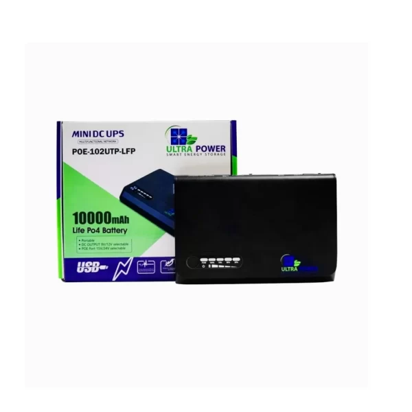 Ultra Power POE-102UTP-LFP,10000mAh (17W)Mini DC UPS